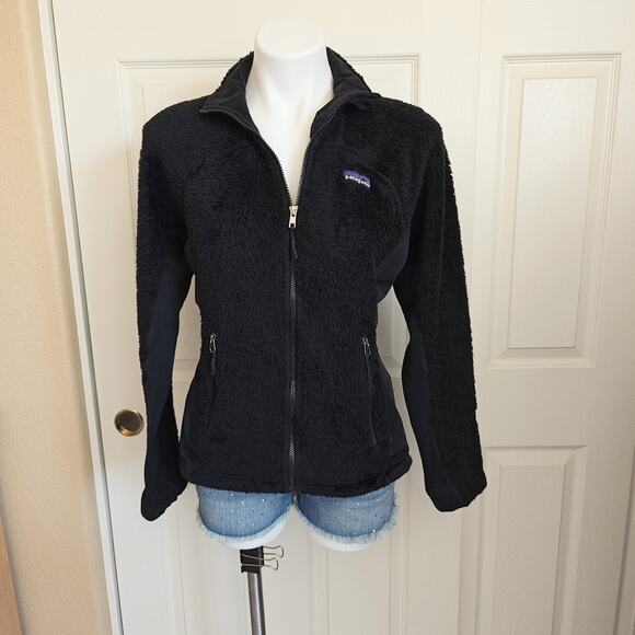 W's Patagonia R series black fleece zip jacket sz M - Picture 1 of 12